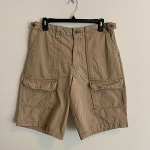 Old Navy Cargo Khaki Shorts Mens Size 31 Vintage Y2K Beige Pockets Cotton